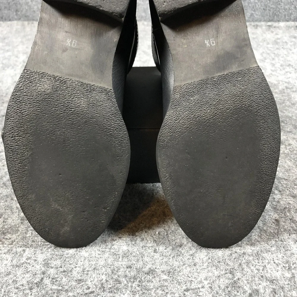 Madewell Ankle Boots‎ Womens 9.5 Black Leather Strap Pull On Low Heel 03827